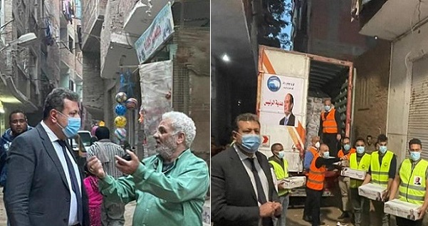 النائب طارق شكري يوزع هدية الرئيس ويتحدث مع المواطنين في عزبة الهجانة 