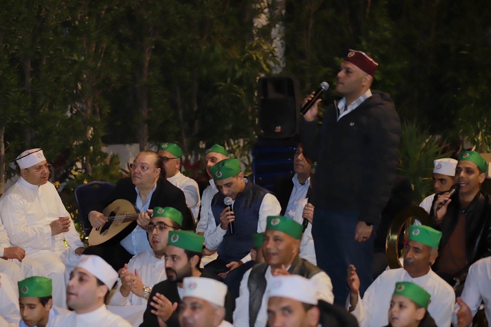 وفاء عامر تودع رمضان بحفلاً دينيًا مع الطريقة الجازولية بمنزلها 