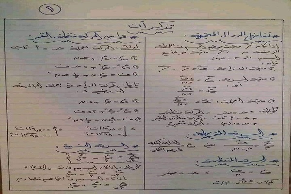 مخلص قوانين الديناميكا للثانوية العامة فى 8 ورقات