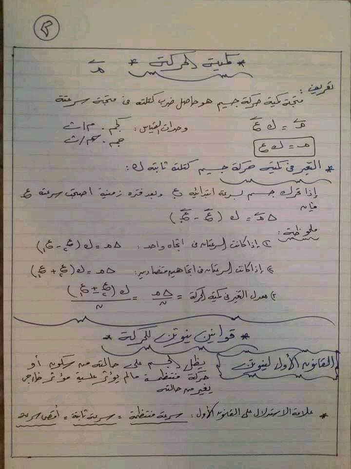 مخلص قوانين الديناميكا للثانوية العامة فى 8 ورقات