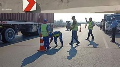 مطبات صوتية للحد من الحوادث بطريق الإسماعيلية بورسعيد