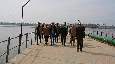 ازالة المعوقات التى تعوق اندفاع المياه من النيل محطة مياه نيدة بأخميم