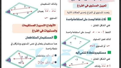 تحميل مراجعة القمة في الهندسة الفراغية لثانية ثانوي الترم الاول