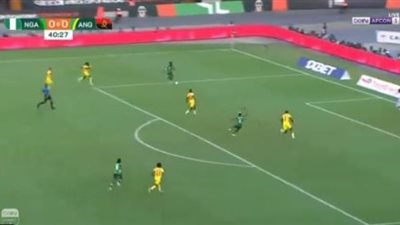 نيجيريا تتقدم على انجولا بهدف فى الشوط الاول بامم افريقيا..فيديو