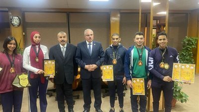 5 ميداليات ذهبية لجامعة القناة في كأس العالم للقوة البدنية
