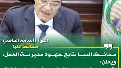 محافظ المنيا: تعيين 468 شابا بالقطاع الخاص والاستثماري