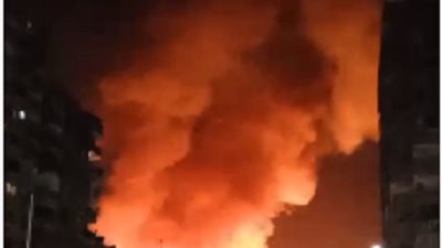 نيران حريق استوديو الأهرام تنتقل الى احد المتاجر وتلتهم محتوياته