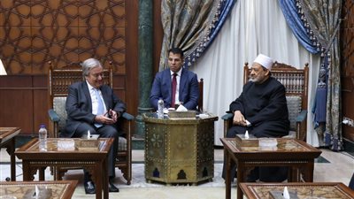 بالصور.. شيخ الأزهر يلتقي الأمين العام للأمم المتحدة ويناقشان مستجدات الأوضاع في غزة