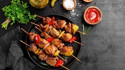 طريقة تحضير الشيش طاووق بدون فرن على مقلاة الشواء