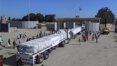 ميناء رفح يستقبل 12 مصابا فلسطينيا وإدخال 235 شاحنة مساعدات لغزة