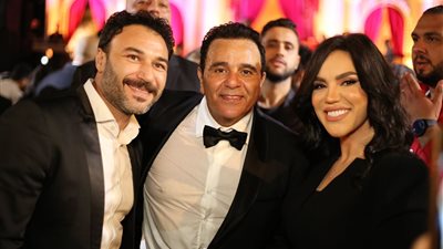مي فاروق ومحمد العمروسي يحضران حفل زفاف نجل محمد فؤاد