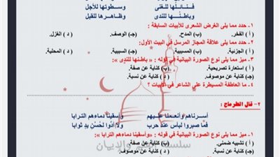 مراجعة نهائية لغة عربية في 21 ورقة أولى ثانوي