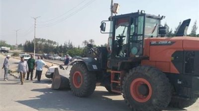 إصلاح هبوط أرضي في أبوصوير بطريق الإسماعيلية الزقازيق