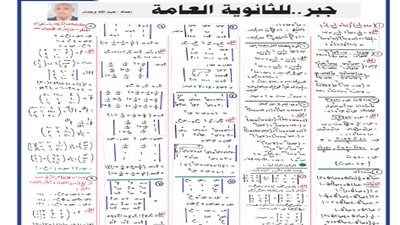 أبرز مراجعة نهائية في الجبر للثانوية العامة 2024..تضمن لك التفوق