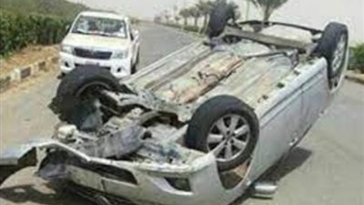 إصابة 3 إثر انقلاب سيارة فى أطفيح
