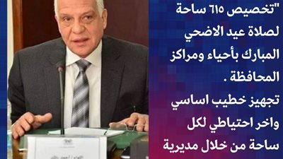 تجهيز ٦١٥ ساحه لصلاة عيد الأضحي بالجيزة
