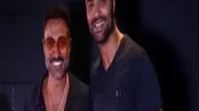 كريم فهمي يساند شقيقه أحمد فهمي فى العرض الخاص لـ 