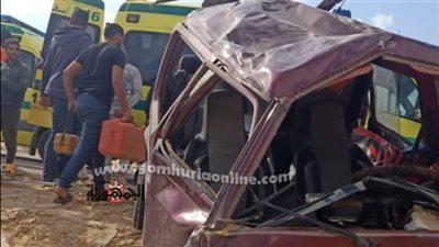 مصرع فتاة واصابة 6 اخرين فى انقلاب التمانية الطائشة