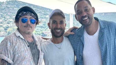 احمد سعد فى جولة بحرية مع ويل سميث وجوني ديب
