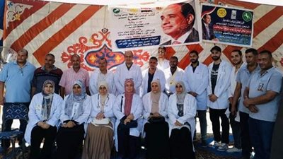 قافلة طبية علاجية بيطرية مجانية بقرية جزيرة النص