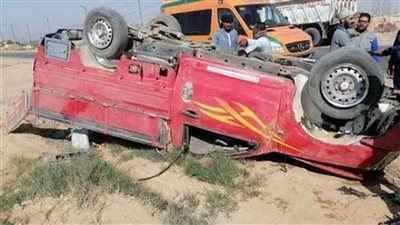 مصرع سائق وإصابة آخر فى انقلاب سيارة ربع نقل بسوهاج