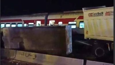 نجاة ركاب قطار الإسكندرية القاهرة بعد اصطدامه بسيارة تريلا