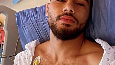 ماجد هانى لاعب بلدية المحله يغادر مستشفى الجونه