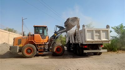 رفع ١٠ أطنان قمامة وتهذيب الأشجار بأرمنت جنوب الأقصر