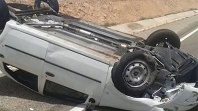 إصابة 4 أثر انقلاب سيارة فى أطفيح