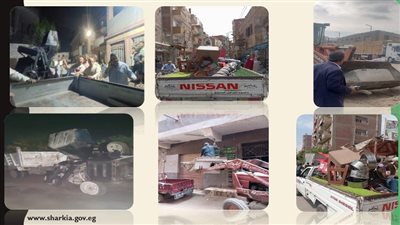 حملات مكبرة لرفع الإشغالات والإعلانات المخالفة بالشرقية