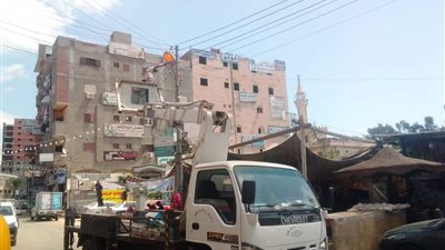 استمرار العمل على رفع كفاءة وصيانه الانارة العامة بمدينة بلطيم