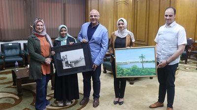 محافظ القليوبية يستقبل طالبة كلية التربية النوعية بجامعة بنها
