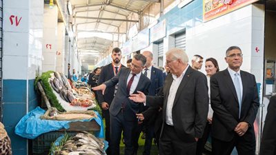 رئيس ألمانيا يزور سوق السمك الحضاري بالجيزة