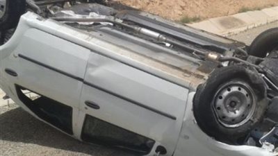 إصابة 3 إثر انقلاب سيارة فى أطفيح