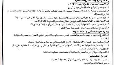 تعليم الفيوم: فتح باب الترشيح لوظيفة متابع لتنفيذ أنشطة التوكاتسو