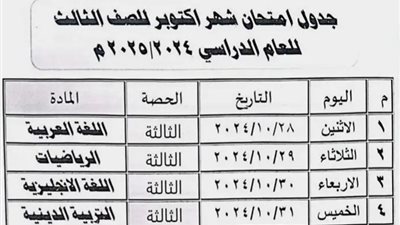 ننشر جداول امتحانات أكتوبر لطلاب مدارس بورسعيد