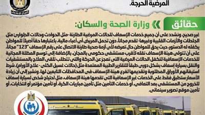 الحكومة توضح حقيقة زيادة أسعار خدمات الإسعاف الطارئة