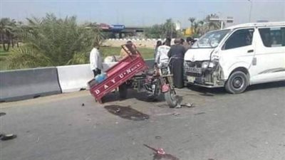 مصرع وإصابة 2 إثر تصادم تروسيكل بسور كوبرى بزهراء أكتوبر الجديدة