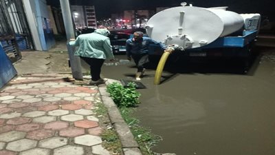 بورسعيد تسحب مياة الأمطار من الشوارع