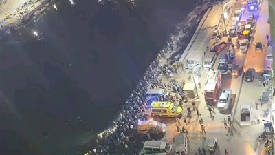 انتشال جثث 4 ركاب في حادث سقوط ميكروباص بترعة الإبراهيمية بأسيوط