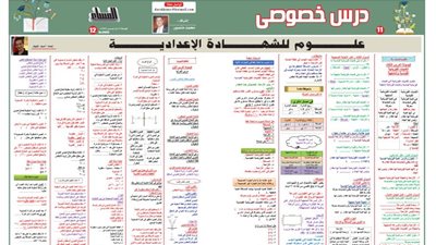 أقوى مراجعة في مادة العلوم للصف الثالث الاعدادي