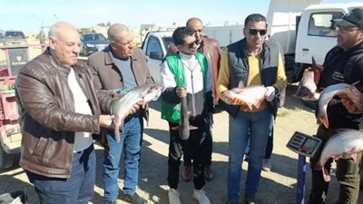 بشائر صيد الحوض الثاني من المزرعة السمكية بالفرافرة