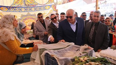 محافظ الوادي الجديد يفتتح سوق اليوم الواحد بالخارجة