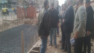 محافظ القليوبية يتابع أعمال انشاء 3 كباري مشاة بمحور الفريق العصار