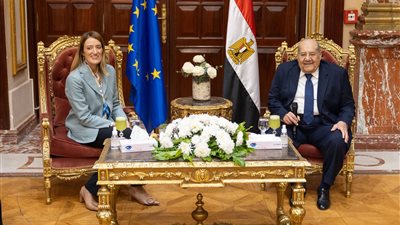 رئيس مجلس الشيوخ يستقبل رئيسة البرلمان الأوروبي والوفد المرافق لها