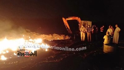 اشتعال النار في خط غاز مار بأرض زراعية في الدقهلية