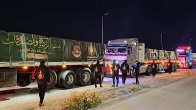 بيت الزكاة والصدقات يُسيِّر قافلته الإغاثية التاسعة إلى قطاع غزة