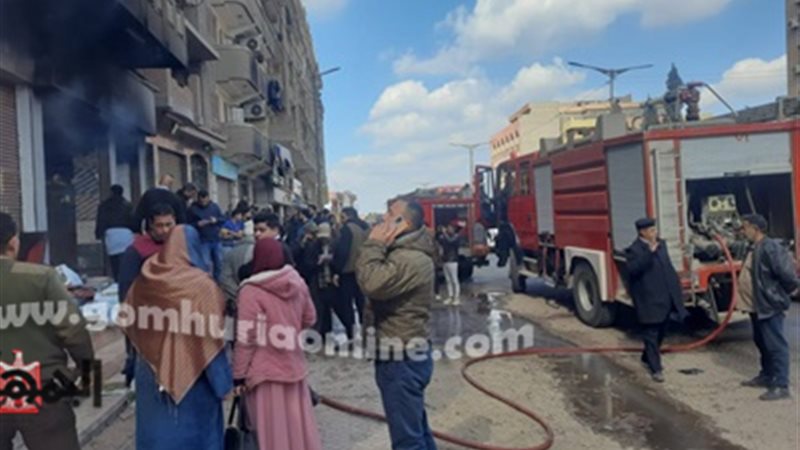 حريق بمحل بويات بمدخل