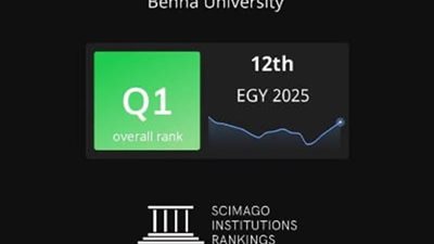 جامعة بنها ضمن جامعات الفئة الاولى بتصنيف سيماجو الاسباني 2025