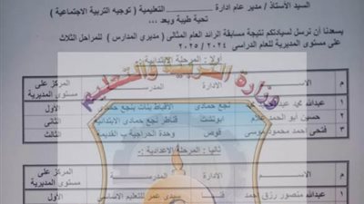 تعليم قنا.. إعلان الرائد العام المثالى